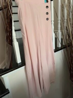 High-Rise Wide-Leg Ankle Pants in Blush